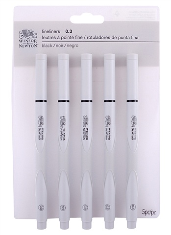 Ручки капиллярные-линеры 5шт 0,3мм, пласт.кор., Winsor&Newton цена и фото