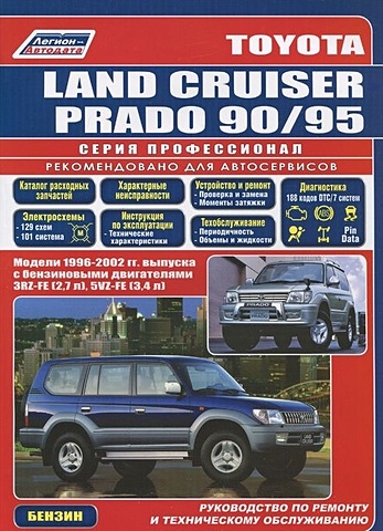 Toyota Land Cruiser Prado. Модели 1996-2002 гг. выпуска с бензиновыми двигателями. Устройство, техническое обслуживание и ремонт (черно-белое издание)