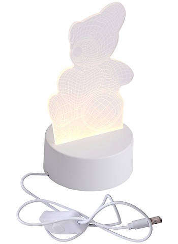 Светильник LED Медвежонок с сердцем (19х10) (ПВХ бокс) светильник led кактус с глазками 15х13 пвх бокс