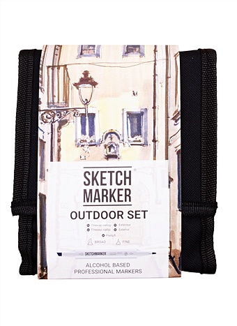 Маркеры 12цв Outdoor сумка-органайзер, Sketchmarker цена и фото