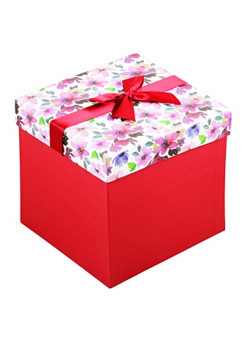 Коробка подарочная Цветочная фантазия 17*17*17см, декор.бант, картон подарочная корзина бархатная фантазия