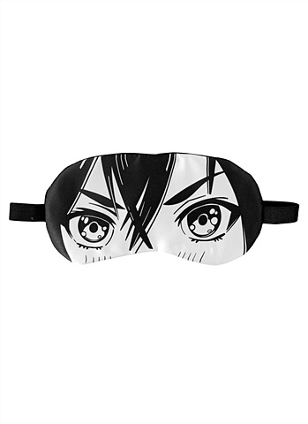 маска для сна аниме глаза закрытые пакет Маска для сна Аниме Глаза (ч/б) (оф.2) (пакет)