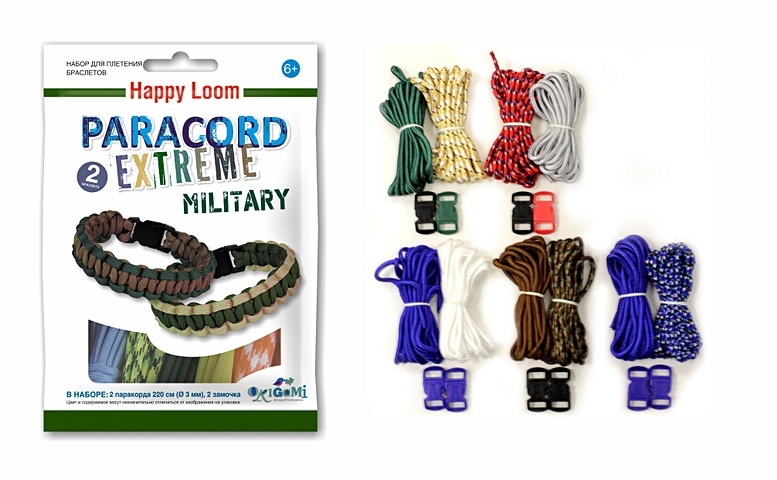 Набор для плетения браслетов. Paracord Extreme. Military набор для плетения браслетов happy loom paracord extreme military 02178 2 браслета 2 паракорда 220см d 3мм 2 замочка 6 флоупак