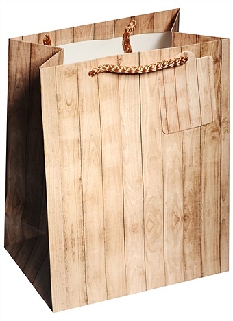 Пакет подарочный бумажный А5 18*23*10 Wood style, нейтр., мат. ламинат, Kairui