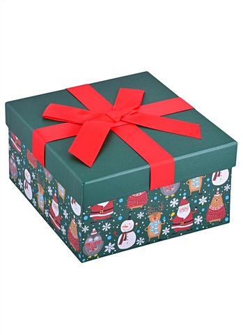 коробка подарочная ананас 13 13 6 5 картон квадрат Коробка подарочная Новогоднее настроение 13*13*6.5см, картон