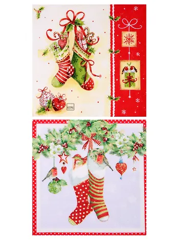 Набор салфеток для декупажа Счастливого Рождества - 2 шт.