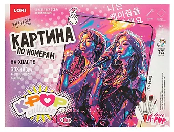 Картина по номерам холст на подрамнике 30*40 см K-POP Гёрлз-бэнд