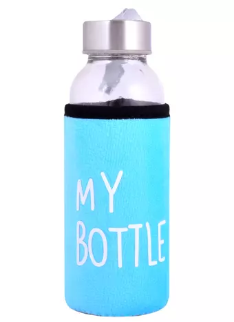 Бутылка в чехле велюр My Bottle (стекло) (300мл) (12-7599-RM300-233)