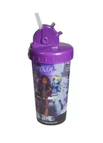 Monster High Стакан с крышкой пластиковый стерео фиолетовый (285мл)