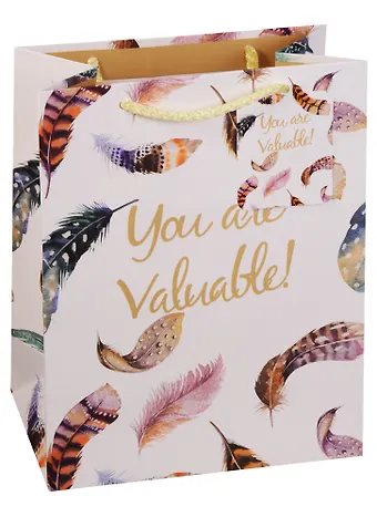 Пакет подарочный бумажный А5 You are valuable, женский
