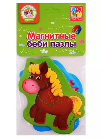 Мягкие магнитные Baby puzzle Vladi Toys Лошадка и поросенок