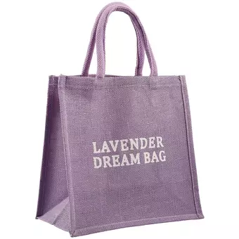 Сумка джутовая S Lavender dream bag (30х30х18)  (ДЖ2019-6)