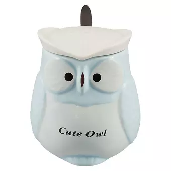 Кружка с крышкой и ложкой в форме совы Cute owl, керамика, 400мл, в ассортименте 12-07465-21061