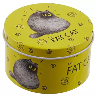 Шкатулка круглая Fat Cat (металл) (7,5см)