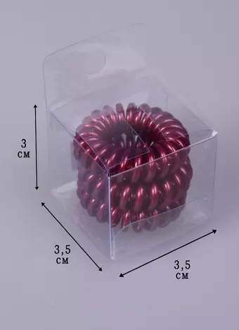 Резинка-браслет для волос бордовая 3шт в блистере 12-03091-С7