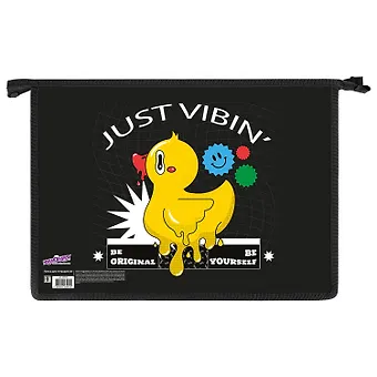 Папка для тетрадей А4 Duck tales  1 отд., картон/пластик, конгрев, молния