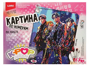Картина по номерам холст на подрамнике 30*40 см K-POP Бойз-бэнд