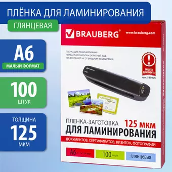 Пленки-заготовки д/ламинирования А6 100шт 125мкм