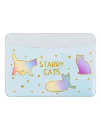 Чехол для карточек горизонтальный Starry cats мятный (котики) (ДКГ2020-42)