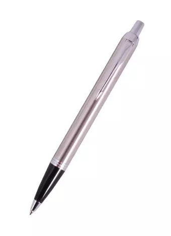 Ручка шариковая Parker, IM Essential Stainless Steel CT, подарочная синяя