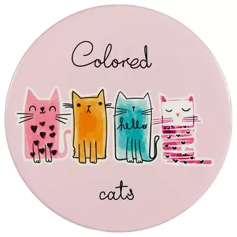 Подставка под кружку Colored cats (керамика) (11 см) (ПВХ бокс)