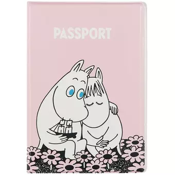 Обложка для паспорта MOOMIN Муми-тролль и Фрекен Снорк сидят в цветах (ПВХ бокс) (МТО2021-03)