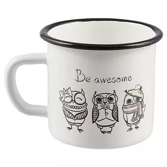 Кружка Совы Be awesome (эмаль) (350 мл)