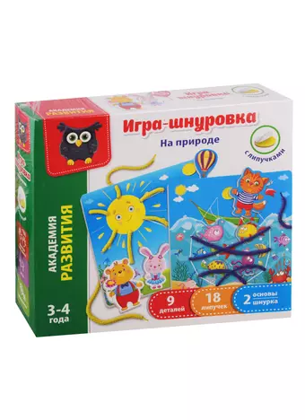 Игра-шнуровка с липучками Vladi Toys На природе