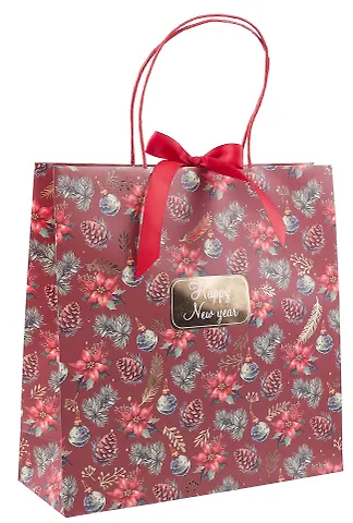 Пакет А4 28*28*10 С Новым Годом. Happy New Year НГ, бум.мат.ламинат