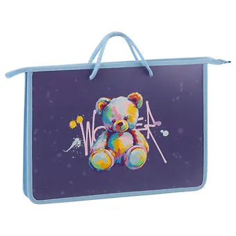 Папка для тетрадей А4 Bear пластик, текст.ручки