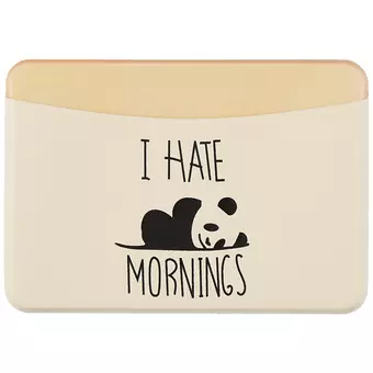 Чехол для карточек горизонтальный I hate mornings (панда) (ДКГ2021-56)