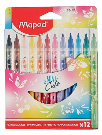 Фломастеры Maped, Mini Cute, 12 цветов