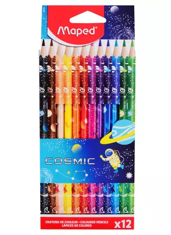 Карандаши цветные Maped, ColorPeps Cosmic, 12 цветов