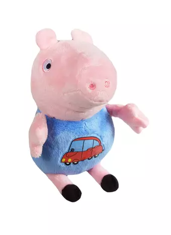 Игрушка мягкая, т.м. Peppa Pig, Джордж с машинкой 18см