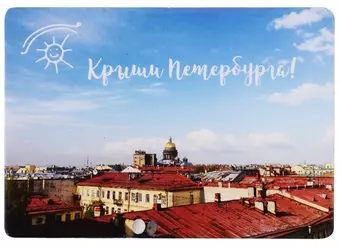 Магнит СПб Крыши Петербурга (коричневые) (фото) (9х6,5) (винил) (МВ2020-019)