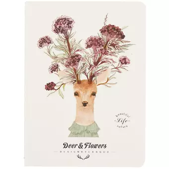 Записная книжка «Deer and flowers», 24 листа, А6