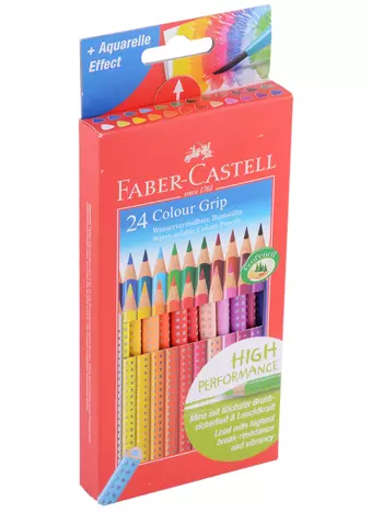 Карандаши цветные Faber-Castell, Colour Grip, акварельные 24 цвета