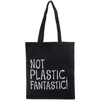 Сумка-шоппер Not Plastic. Fantastic! черная, текстиль, 40см.*32см., с 2 ручками