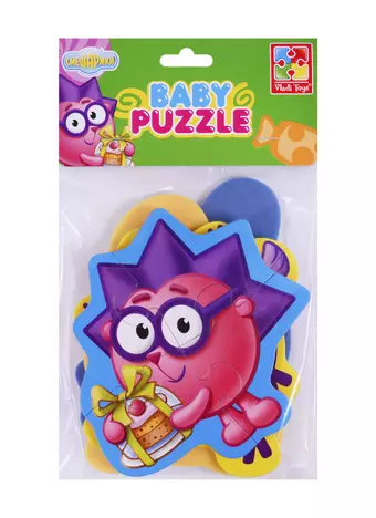 Игровой набор, ТМ Vladi Toys, Мягкие пазлы Baby puzzle Смешарики Совунья, Ежик, Крош, Кар Карыч