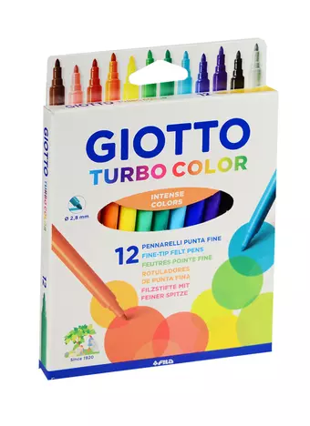 Фломастеры Giotto, Turbo Color, 12 цветов