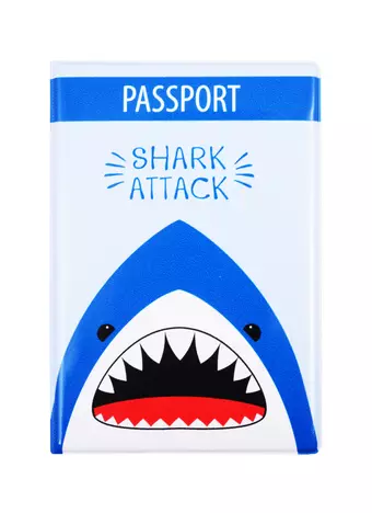 Обложка для паспорта Shark attack (акула) (ПВХ бокс) (ОП2020-241)