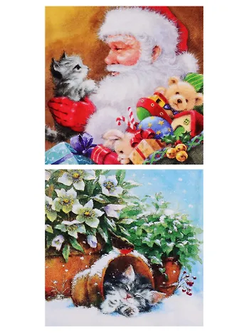 Набор салфеток для декупажа Санта с подарками - 2 шт.