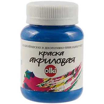 Акриловая синяя краска olki, 100 мл