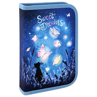 Пенал 1отд. Sweet dreams с наполнением, 21*14см,1 отк. планка, 24 предмета.