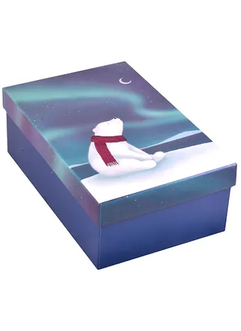 Коробка подарочная Северное сияние 21*14*8,5см, голография, картон