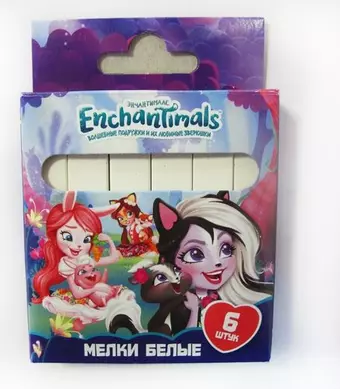 Мел белый Enchantimals 6 шт в упаковке