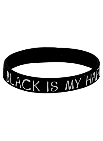 Браслет Black is my happy color (черный) (силикон) (20,2 см)