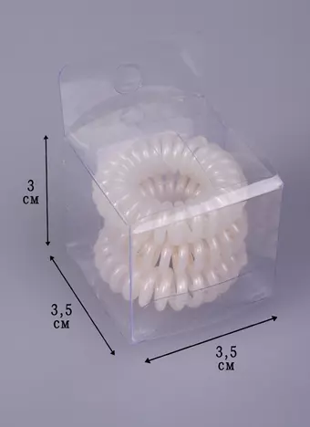 Резинка-браслет для волос белая 3шт  (ПВХ бокс/блистере) 12-03091-С10/12-03914-С10