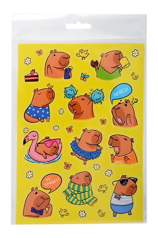 Набор наклеек для детей. Серия Мемы.  Капибара