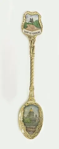Ложка эмаль СПб Исаакий т. зол.[SP1-1-00001]